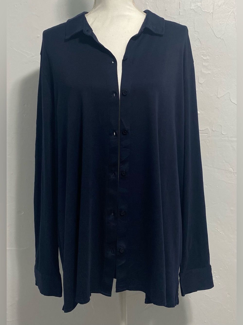 Martha Stewart Navy Button-Down Women's Shirt
